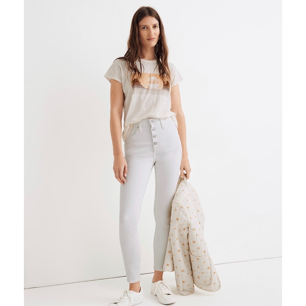 Madewell High Rise Skinny Crop Jeans Pure White 29